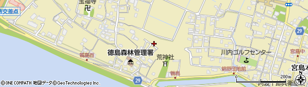 徳島県徳島市川内町（鶴島）周辺の地図