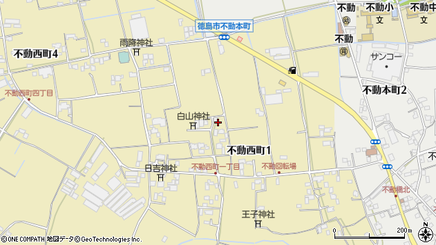 〒770-0064 徳島県徳島市不動西町の地図