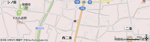 徳島県阿波市吉野町柿原（西二条）周辺の地図