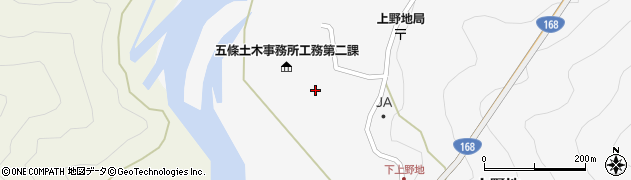 奈良県十津川村（吉野郡）上野地周辺の地図