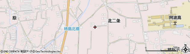 徳島県阿波市吉野町柿原北二条182周辺の地図