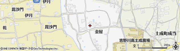 徳島県阿波市土成町水田（金屋）周辺の地図