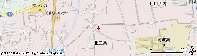 徳島県阿波市吉野町柿原北二条65周辺の地図