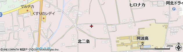 徳島県阿波市吉野町柿原北二条63周辺の地図