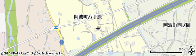 徳島県阿波市阿波町八丁原周辺の地図