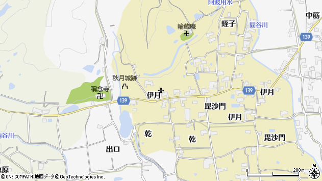 〒771-1501 徳島県阿波市土成町秋月の地図
