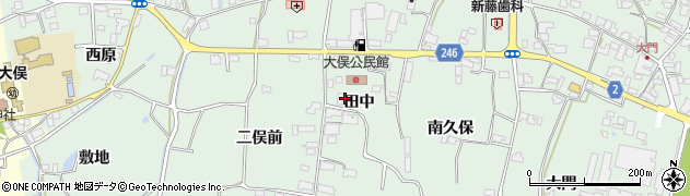 徳島県阿波市市場町上喜来（田中）周辺の地図