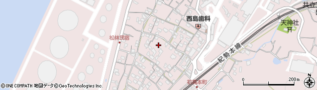 和歌山県有田市初島町（浜）周辺の地図