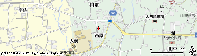 徳島県阿波市市場町上喜来（西原）周辺の地図