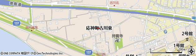 徳島県徳島市応神町古川東周辺の地図