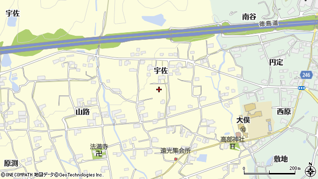 〒771-1613 徳島県阿波市市場町大俣の地図