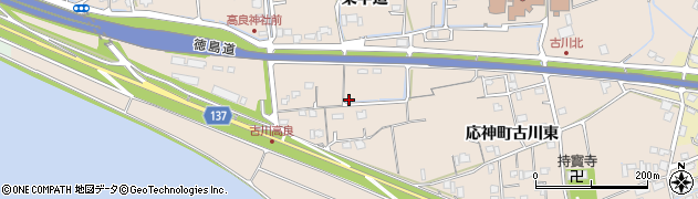 徳島県徳島市応神町古川（東中道）周辺の地図
