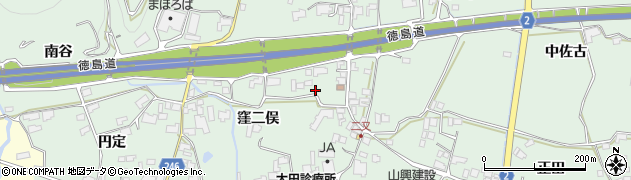 徳島県阿波市市場町上喜来周辺の地図