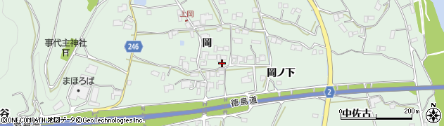 徳島県阿波市市場町上喜来（岡）周辺の地図