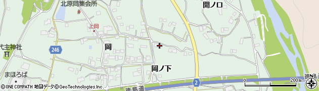 徳島県阿波市市場町上喜来（岡ノ下）周辺の地図