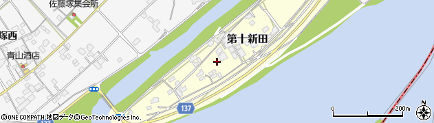徳島県上板町（板野郡）第十新田周辺の地図