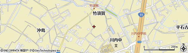 徳島県徳島市川内町（竹須賀）周辺の地図