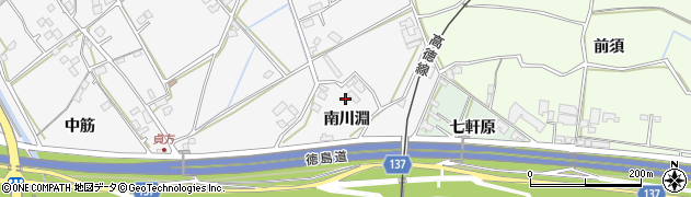 徳島県徳島市応神町東貞方南川淵周辺の地図