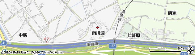 徳島県徳島市応神町東貞方（南川淵）周辺の地図