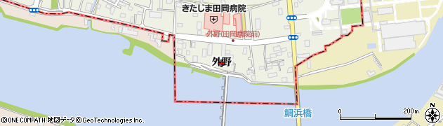 徳島県北島町（板野郡）鯛浜（外野）周辺の地図
