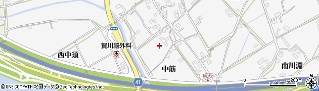 徳島県徳島市応神町東貞方（中筋）周辺の地図