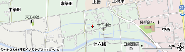 徳島県上板町（板野郡）上六條周辺の地図