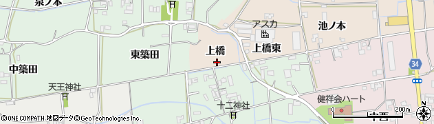 徳島県板野郡上板町椎本上橋周辺の地図