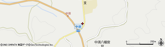 中須郵便局周辺の地図