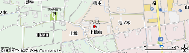 徳島県上板町（板野郡）椎本（上橋東）周辺の地図