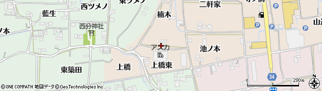 徳島県板野郡上板町椎本楠木539周辺の地図