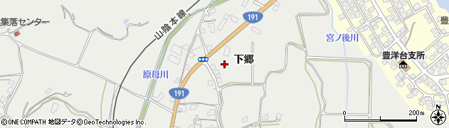 山口県下関市豊浦町大字厚母郷下郷周辺の地図