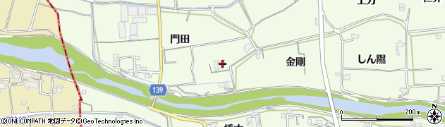 徳島県上板町（板野郡）七條（門田）周辺の地図