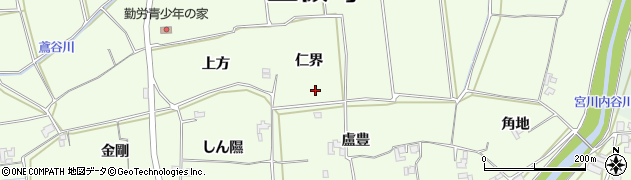徳島県上板町（板野郡）七條（仁界）周辺の地図