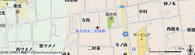 徳島県上板町（板野郡）椎本（寺西）周辺の地図