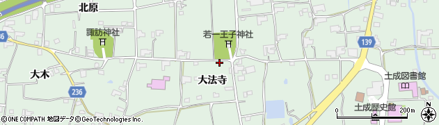 徳島県阿波市土成町土成（大法寺）周辺の地図