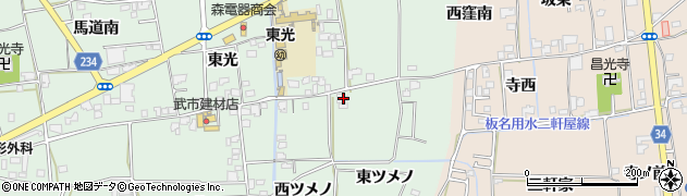 徳島県板野郡上板町西分東ツメノ20周辺の地図