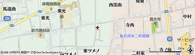 徳島県板野郡上板町西分東ツメノ33周辺の地図