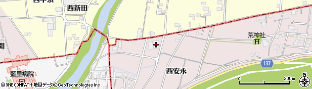 徳島県藍住町（板野郡）東中富（西安永）周辺の地図