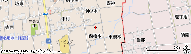 徳島県上板町（板野郡）椎本（西榎本）周辺の地図