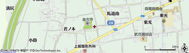 徳島県板野郡上板町西分君ノ木42周辺の地図