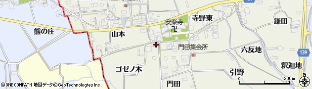 徳島県上板町（板野郡）引野（ゴゼノ木）周辺の地図