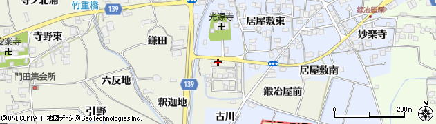 徳島県上板町（板野郡）引野（鍛冶屋前）周辺の地図