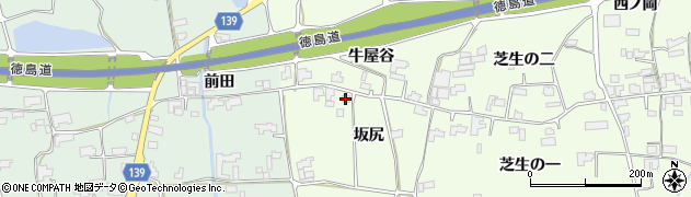 徳島県阿波市土成町吉田（坂尻）周辺の地図
