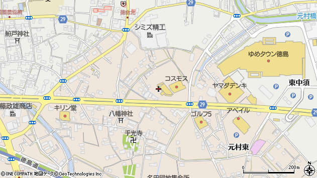 〒771-1211 徳島県板野郡藍住町徳命元村の地図