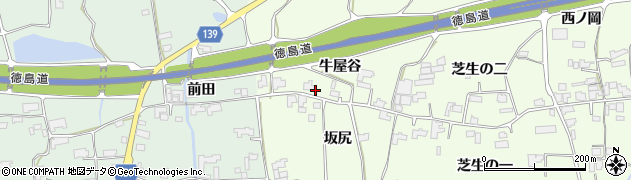 徳島県阿波市土成町吉田（牛屋谷）周辺の地図