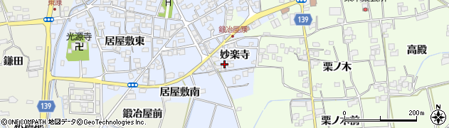 徳島県上板町（板野郡）鍛冶屋原（妙楽寺）周辺の地図