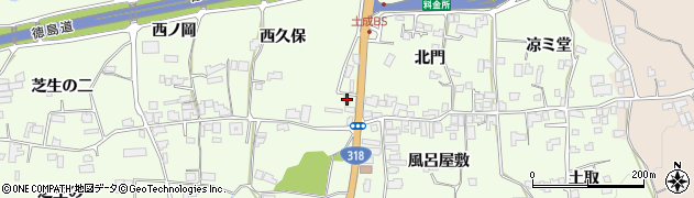 徳島県阿波市土成町吉田中ノ内周辺の地図