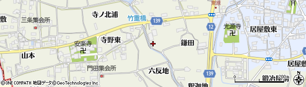徳島県板野郡上板町引野鎌田66周辺の地図