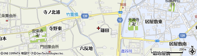 徳島県板野郡上板町引野鎌田周辺の地図