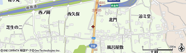 徳島県阿波市土成町吉田中ノ内17周辺の地図